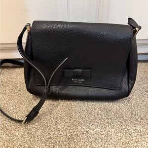 Kate Spade Black Leather Crossbody Bag GUC